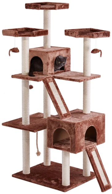 Frisco 72-in Large Base Faux Fur Cat Tree & Condo 3 Frisco 72-in Large Base Faux Fur Cat Tree & Condo