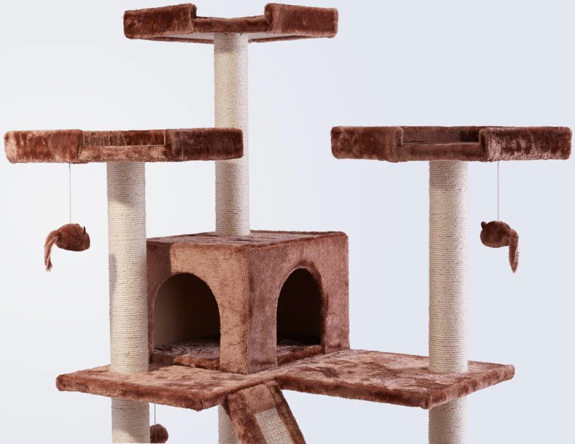 Frisco 72-in Large Base Faux Fur Cat Tree & Condo 5 Frisco 72-in Large Base Faux Fur Cat Tree & Condo - Image 3