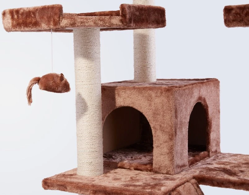 Frisco 72-in Large Base Faux Fur Cat Tree & Condo 6 Frisco 72-in Large Base Faux Fur Cat Tree & Condo - Image 4