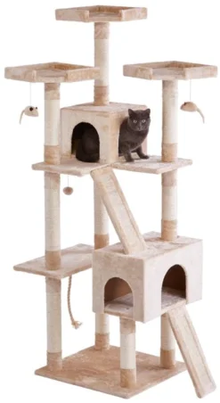 Frisco 72-in Faux Fur Cat Tree & Condo