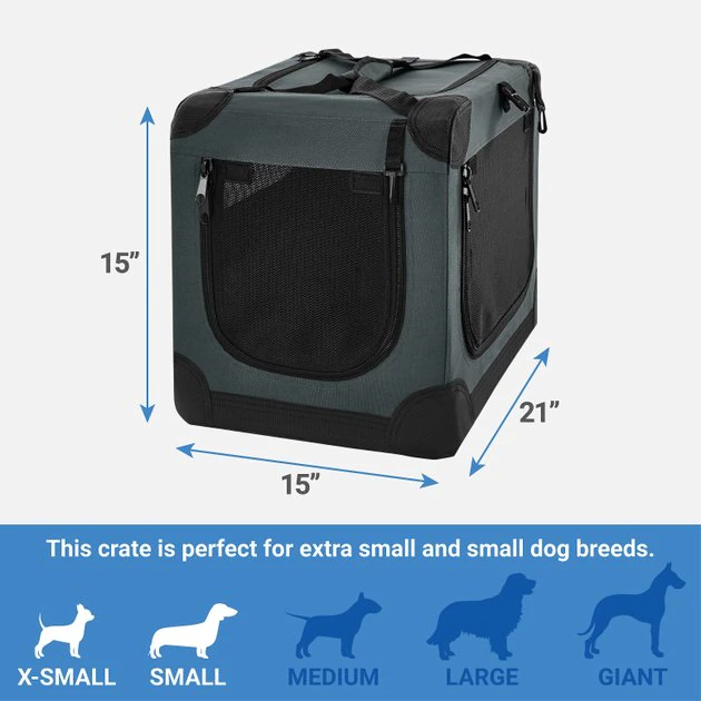 Frisco Indoor & Outdoor 3-Door Collapsible Soft-Sided Dog & Small Pet Crate 5 Frisco Indoor & Outdoor 3-Door Collapsible Soft-Sided Dog & Small Pet Crate - Image 3