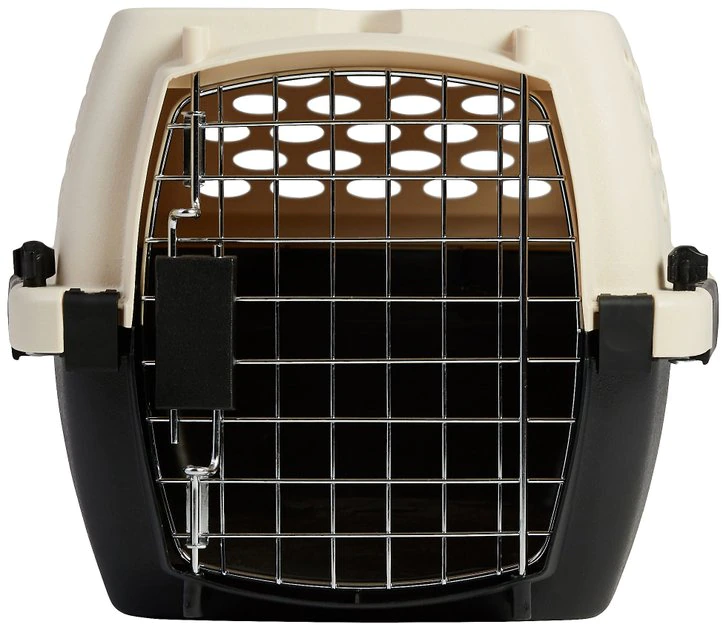Frisco Plastic Dog & Cat Kennel, Almond & Black 8 Frisco Plastic Dog & Cat Kennel, Almond & Black - Image 6