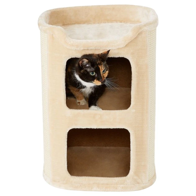 Frisco 24-in 2-Story Faux Fur Cat Condo 3 Frisco 24-in 2-Story Faux Fur Cat Condo