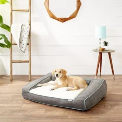 Frisco Plush Orthopedic Bolster Dog Bed w/Removable Cover