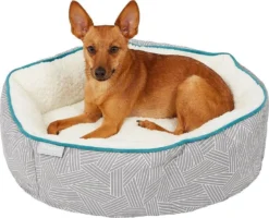 Frisco Sherpa Hexagon Bolster Cat & Dog Bed -FRISCO Sales 144814 PT4. SY630 V1578443195