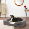 Frisco Plush Orthopedic Front Bolster Cat & Dog Bed w/Removable Cover -FRISCO Sales 144861 MAIN. SY630 V1650094298