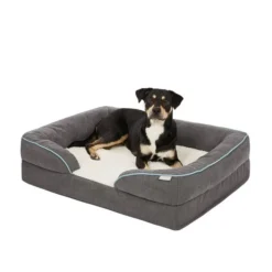 Frisco Plush Orthopedic Front Bolster Cat & Dog Bed w/Removable Cover -FRISCO Sales 144861 PT4. SY630 V1650096094