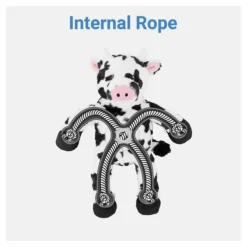 Frisco Plush with Inside Rope Squeaking Cow Dog Toy -FRISCO Sales 147063 PT2. SY630 V1542751621