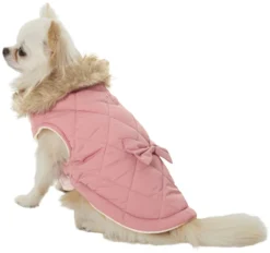 Frisco Aspen Insulated Quilted Dog & Cat Jacket with Bow