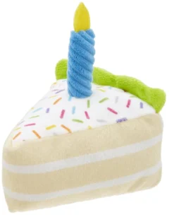 Frisco Plush Birthday Cake Slice with Squeaker Dog Toy
