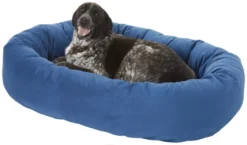 Frisco Velvet Round Bolster Dog Bed w/Removable Cover -FRISCO Sales 165319 PT2. SY630 V1568211248