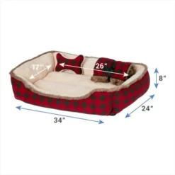 Frisco Buffalo Check Cuddler Pet Bed & Gift Set -FRISCO Sales 165333 PT2. SY630 V1578440339