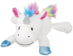 Frisco Corduroy Plush Squeaking Unicorn Dog Toy