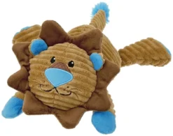 Frisco Corduroy Plush Squeaking Lion Dog Toy