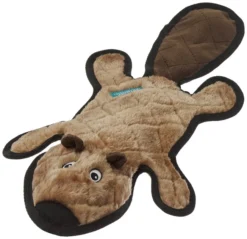 Frisco Flat Plush Squeaking Beaver Dog Toy