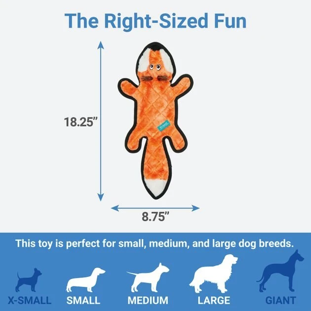 Frisco Flat Plush Squeaking Fox Dog Toy 4 Frisco Flat Plush Squeaking Fox Dog Toy - Image 2