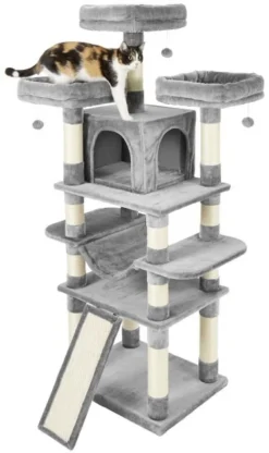 Frisco 68-in Faux Fur Cat Tree & Condo -FRISCO Sales 180383 PT5. SY630 V1584453421