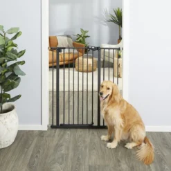 Frisco Steel Extra Tall Auto-Close Dog Gate, 41-in Height