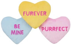 Frisco Candy Hearts Plush Cat Toy with Catnip, 3 count