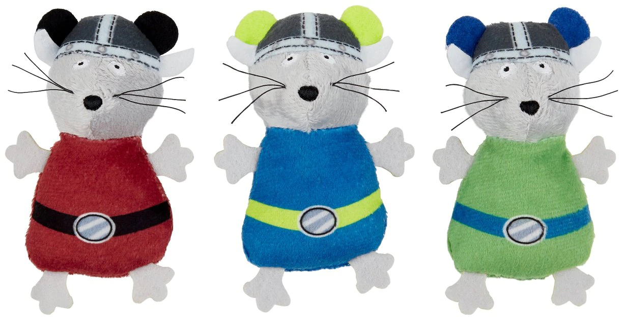 Frisco Mythical Mates Viking Mice Cat Toy with Catnip 3 Frisco Mythical Mates Viking Mice Cat Toy with Catnip