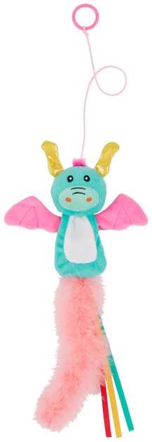 Frisco Mythical Mates Bouncy Dragon Teaser Crinkle Cat Toy with Catnip