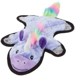 Frisco Mythical Mates Flat Plush Squeaking Unicorn Dog Toy