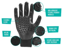 Frisco Dog & Cat Deshedding & Grooming Gloves, Black -FRISCO Sales 206842 PT3. SY630 V1612365223