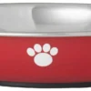 Frisco Heavy Duty Non-Skid Saucer Cat Bowl, Red Paw -FRISCO Sales 213423 MAIN. SY630 V1598449862