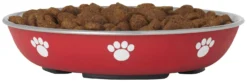 Frisco Heavy Duty Non-Skid Saucer Cat Bowl, Red Paw -FRISCO Sales 213423 PT2. SY630 V1598449872