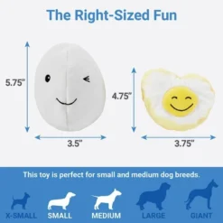 Frisco Plush Squeaking 2-in-1 Tearable Egg & Yolk Dog Toy -FRISCO Sales 213789 PT1. SY630 V1597156255