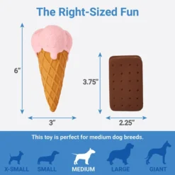 Frisco Ice Cream Sandwich & Ice Cream Cone Latex Dog Toy, 2-pack -FRISCO Sales 213840 PT1. SY630 V1597156554