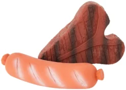 Frisco T-Bone Steak & Sausage Latex Dog Toy, 2-pack