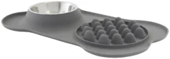 Frisco Silicone Slow Feeder Mat with Stainless Steel Bowl, 1.75 Cups