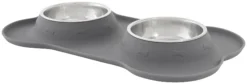 Frisco Double Stainless Steel Pet Bowl with Silicone Mat