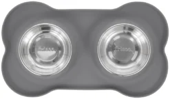 Frisco Double Stainless Steel Pet Bowl with Silicone Mat 12 Frisco Double Stainless Steel Pet Bowl with Silicone Mat -FRISCO Sales 215988 PT3. SY630 V1591020077