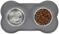 Frisco Double Stainless Steel Pet Bowl with Silicone Mat 13 Frisco Double Stainless Steel Pet Bowl with Silicone Mat -FRISCO Sales 215988 PT4. SY630 V1591020081