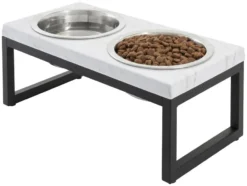 Frisco Marble Print Stainless Steel Double Elevated Dog Bowl -FRISCO Sales 216017 PT2. SY630 V1591020395