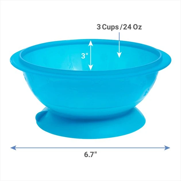 Frisco Plastic Suction Bowl, Blue, 3 Cups 4 Frisco Plastic Suction Bowl, Blue, 3 Cups - Image 2