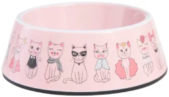 Frisco Pink Cute Cats Melamine Cat Bowl, 1.5 Cup