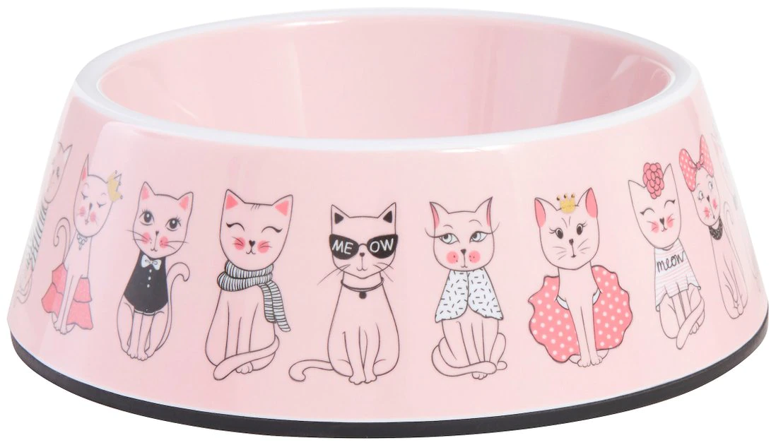 Frisco Pink Cute Cats Melamine Cat Bowl, 1.5 Cup 3 Frisco Pink Cute Cats Melamine Cat Bowl, 1.5 Cup
