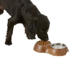 Frisco Double Stainless Steel Bowl, Wood Design, 0.75 Cup -FRISCO Sales 216068 PT6. SY630 V1605653814