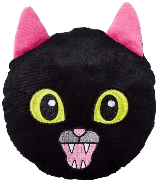 Frisco Black Cat Round Plush Squeaky Dog Toy 3 Frisco Black Cat Round Plush Squeaky Dog Toy