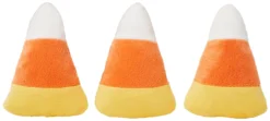 Frisco Halloween Candy Corn Plush Squeaky Dog Toy, 3 count