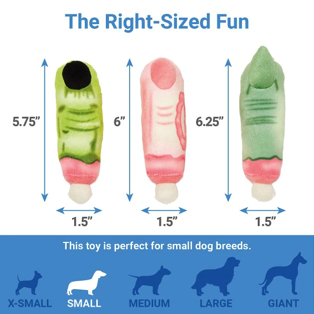 Frisco Halloween Spooky Fingers Plush Squeaky Dog Toy, 3 count 4 Frisco Halloween Spooky Fingers Plush Squeaky Dog Toy, 3 count - Image 2