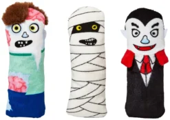 Frisco Halloween Undead Friends Plush Kicker Cat Toy with Catnip, 3 count