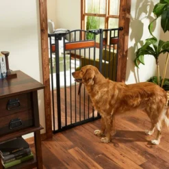 Frisco Wood Accents Extra Tall Auto-close Dog Gate, 41-in