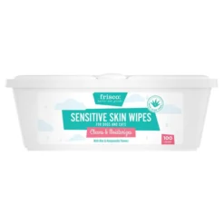 Frisco Sensitive Skin Waterless Grooming Wipes with Aloe and Honeysuckle for Dogs & Cats, 100 count