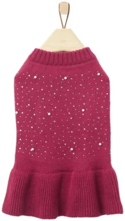 Frisco Faux Crystal & Pearl Dog & Cat Sweater Dress -FRISCO Sales 223717 PT3. SY630 V1599566759