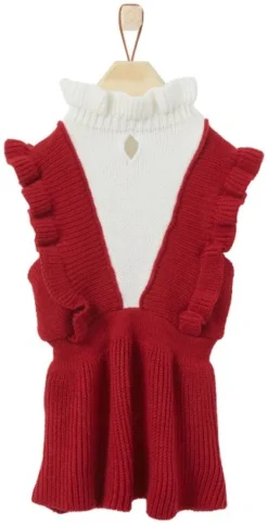 Frisco V Ruffle Dog & Cat Sweater Dress -FRISCO Sales 223735 PT3. SY630 V1599569798