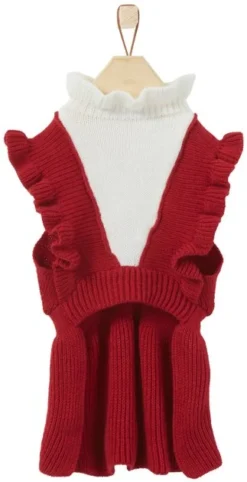 Frisco V Ruffle Dog & Cat Sweater Dress -FRISCO Sales 223735 PT4. SY630 V1599569801
